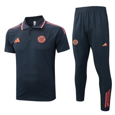 Bayern Munich Polo + Pants 2025 2026 Light Black Training Tracksuit