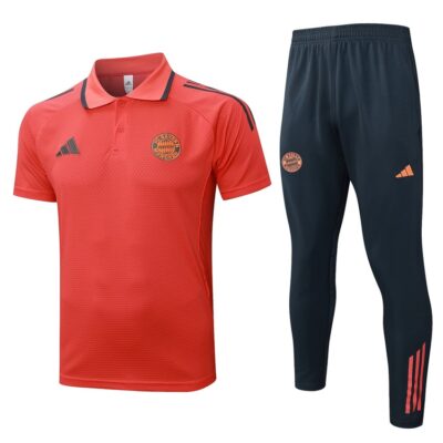 Bayern Munich Polo + Pants 2025 2026 Red Training Tracksuit