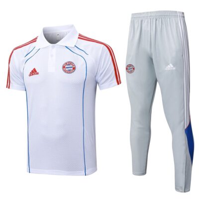 Bayern Munich Polo + Pants 2025 2026 White Training Tracksuit