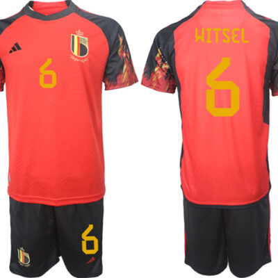 Belgium #6 Witsel Red 2022 FIFA World Cup Home Soccer Jersey Suit