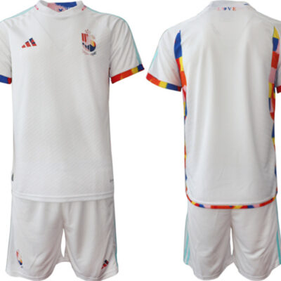 Belgium Custom White 2022 FIFA World Cup Away Soccer Jersey Suit