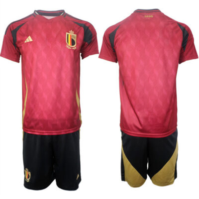 Belgium National Team Blank Red 2024-25 Home Soccer Jersey Suit