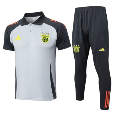 Benfica Polo + Pants 2024 2025 White Black Training Tracksuit