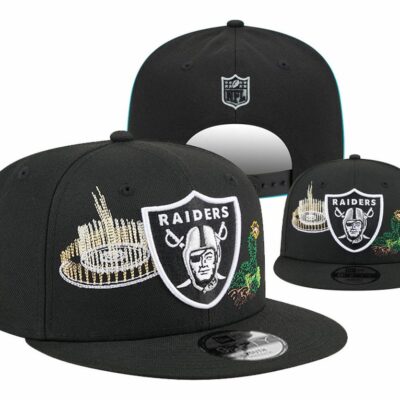 Black State Stitch Snapback Hat