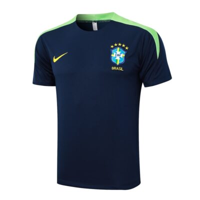 Alternative view of Brazil 2024 2025 Dark Blue Soccer Jersey Shorts Set