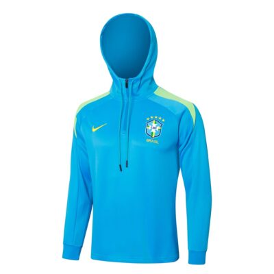 Alternative view of Brazil 2024 2025 Ocean Blue Hooded Tracksuit Sweatshirt