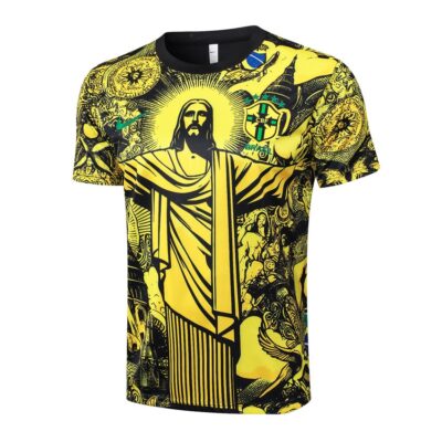 Alternative view of Brazil 2024 2025 Yellow Pattern Soccer Jersey Shorts Set