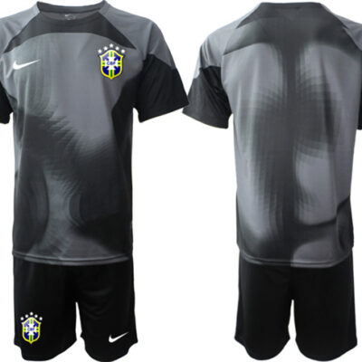 Brazil Black Goalkeeper 2022 FIFA World Cup Soccer Jersey Suit