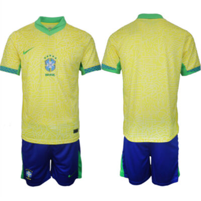 Brazil Custom Yellow 2024-25 Soccer Jersey Suit