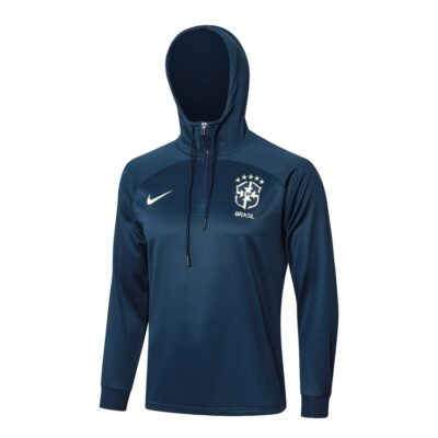 Alternative view of Brazil Sweatshirt Hooded Tracksuit 2024 2025 Dark Blue