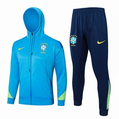 Brazil Sweatshirt Hooded Tracksuit 2024 2025 Sky Blue