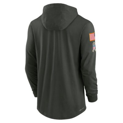 Buffalo Bills 2025 Salute to Service Sideline Dri-FIT Lightweight Hooded Pullover - Forest Green - Image 3