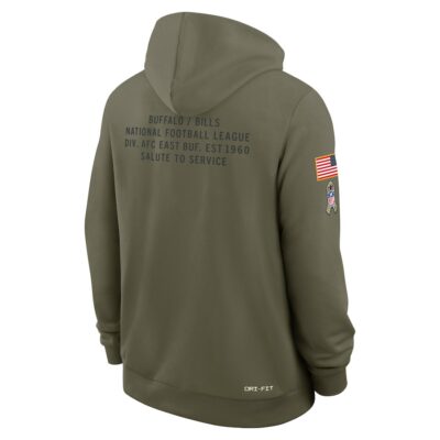 Buffalo Bills Big & Tall 2025 Salute to Service Sideline Dominant Force Dri-FIT Hoodie - Olive - Image 5