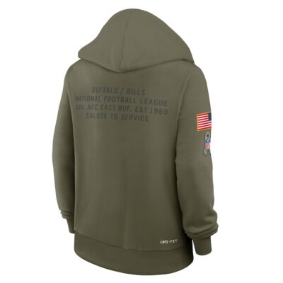 Buffalo Bills Women's 2025 Salute to Service Sideline Standard Issue Dri-FIT Hoodie - Olive - Image 5