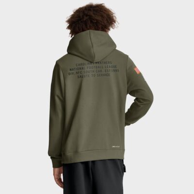 Alternative view of Carolina Panthers 2025 Salute to Service Sideline Standard Issue Dri-FIT Hoodie - Olive
