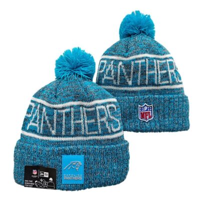 Carolina Panthers Cuffed Knit Hat with Pom