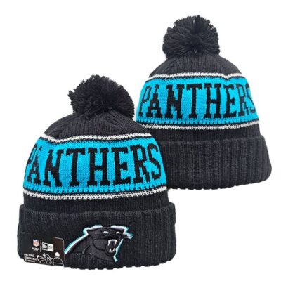 Carolina Panthers Cuffed Knit Hat with Pom