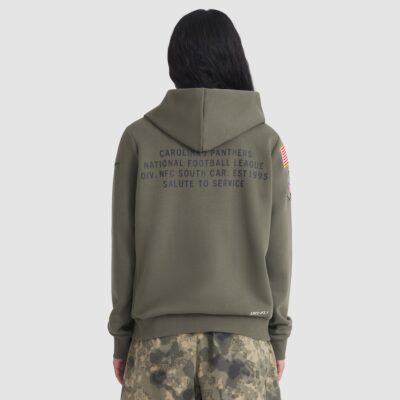 Alternative view of Carolina Panthers Women's 2025 Salute to Service Sideline Standard Issue Dri-FIT Hoodie - Olive