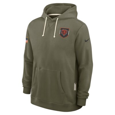 Chicago Bears 2025 Salute to Service Sideline Standard Issue Dri-FIT Hoodie - Olive - Image 4