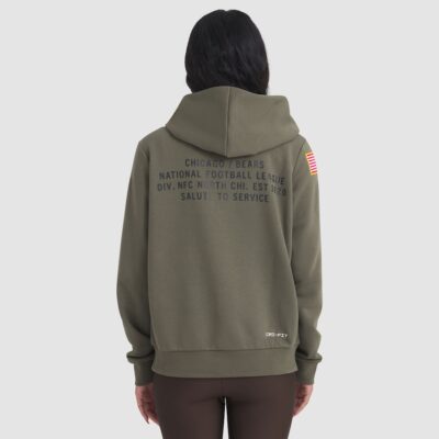 Alternative view of Chicago Bears Women's 2025 Salute to Service Sideline Standard Issue Dri-FIT Hoodie - Olive