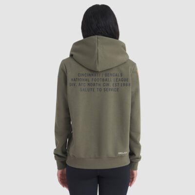 Alternative view of Cincinnati Bengals Women's 2025 Salute to Service Sideline Standard Issue Dri-FIT Hoodie - Olive