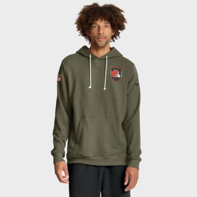 Cleveland Browns 2025 Salute to Service Sideline Standard Issue Dri-FIT Hoodie - Olive