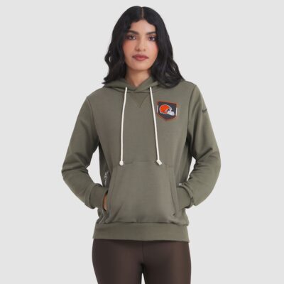Cleveland Browns Women's 2025 Salute to Service Sideline Standard Issue Dri-FIT Hoodie - Olive