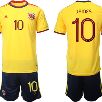 Columbia #10 James Yellow Home Soccer Jersey Suit