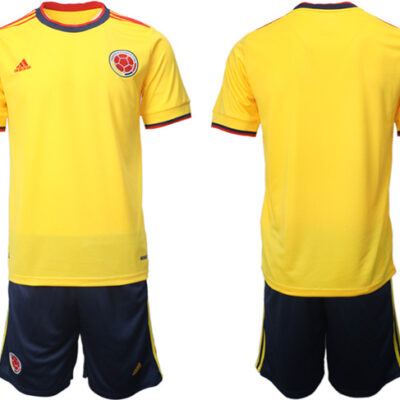 Columbia Blank Yellow Home Soccer Jersey Suit