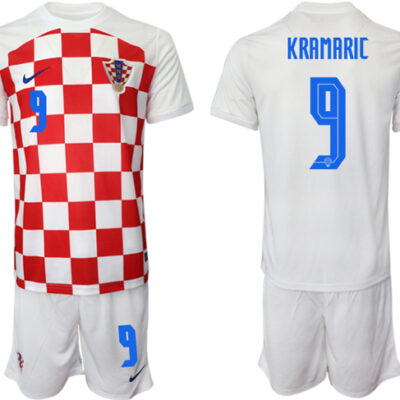 Croatia #9 Kramaric White Home Soccer Jersey Suit