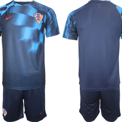 Croatia Custom Navy Away Soccer Jersey Suit