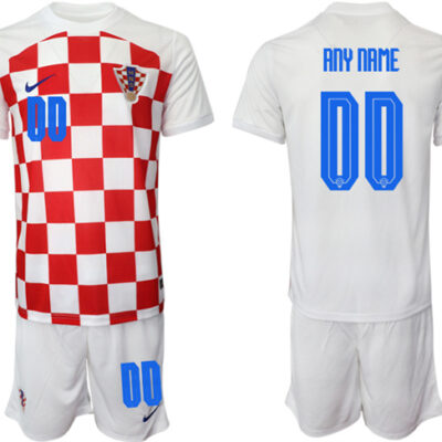 Croatia Custom White Home Soccer Jersey Suit