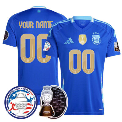 Custom Argentina 2024 Player Limited Jersey - Away