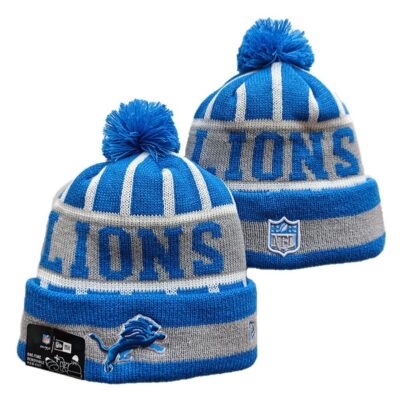 Detroit Lions Cuffed Knit Hat with Pom
