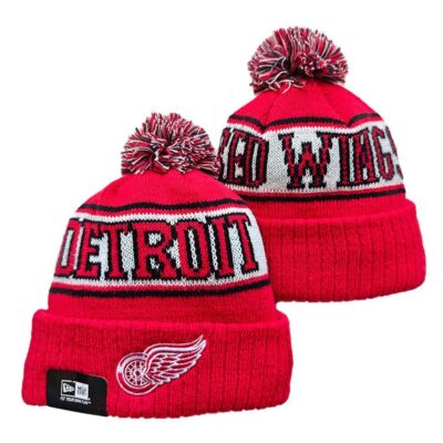 Detroit Red Wings Cuffed Knit Hat with Pom