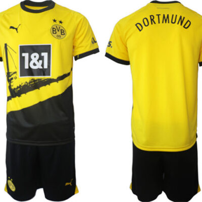 Dortmund Custom 2023/24 Yellow/Black Home Soccer Jersey Suit