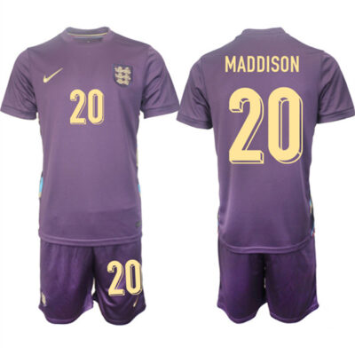 England #20 James Maddison 2024-25 Purple Away Soccer Jersey Suit