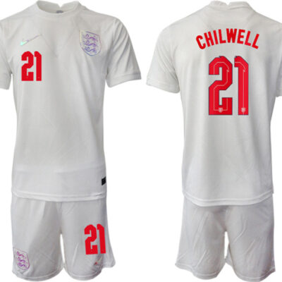 England #21 Chilwell White Home Soccer Jersey Suit