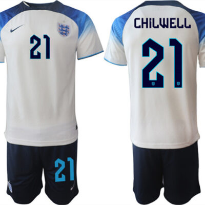 England #21 Chilwell White Home Soccer Jersey Suit
