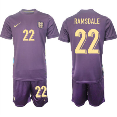 England #22 Aaron Ramsdale 2024-25 Purple Away Soccer Jersey Suit