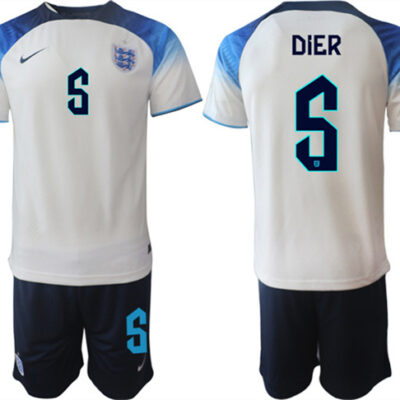 England #5 Dier White Home Soccer Jersey Suit