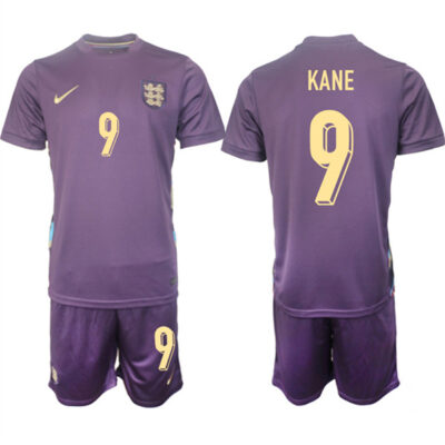 England #9 Harry Kane 2024-25 Purple Away Soccer Jersey Suit
