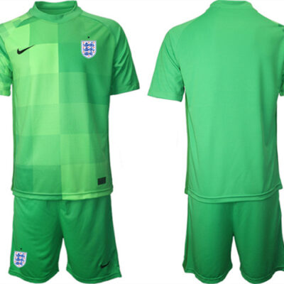 England Blank Green Goalkeeper Soccer Jersey Suit