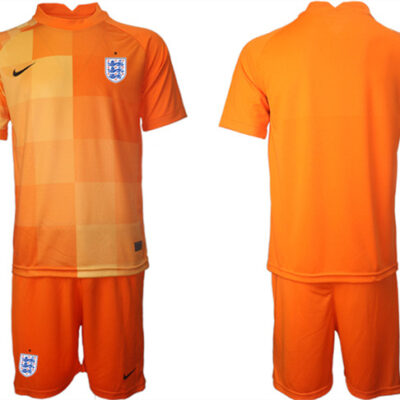 England Blank Orange Goalkeeper Soccer Jersey Suit