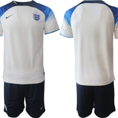 England Blank White Home Soccer Jersey Suit