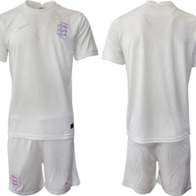 England Blank White Home Soccer Jersey Suit