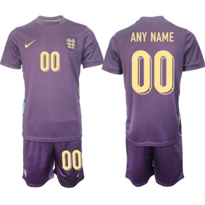 England Custom 2024-25 Purple Away Soccer Jersey Suit