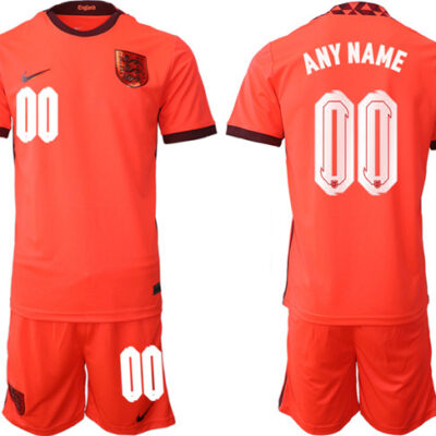 England Custom Red Away Soccer Jersey Suit