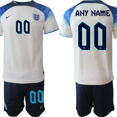 England Custom White Home Soccer Jersey Suit