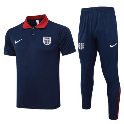 England Polo + Pants Training Tracksuit 2024 2025 Dark Blue